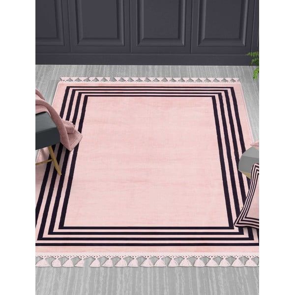 Rózsaszín mosható futószőnyeg 300x100 cm - Vitaus-image-1