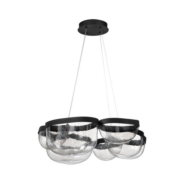Matt fekete acél LED dimmelhető függőlámpa üveg búrával ø 83 cm Clair – Nova Luce