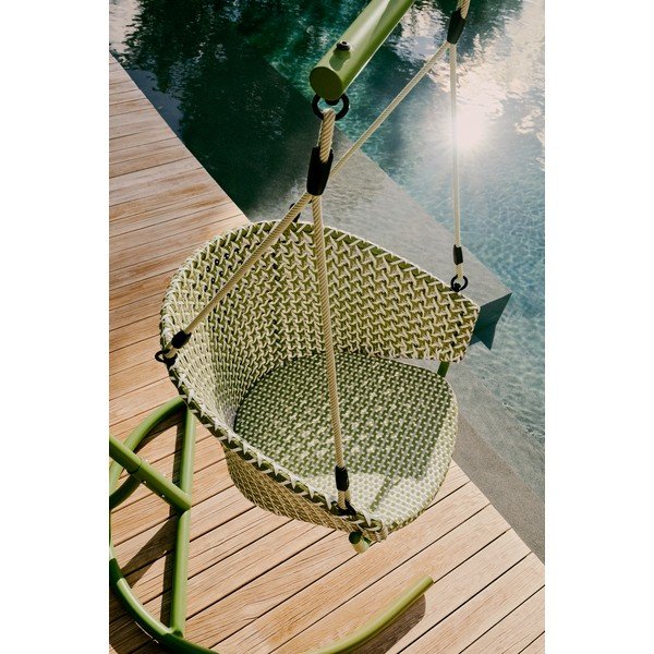 Zöld rattan kerti függőfotel Saliga – Kave Home-image-1