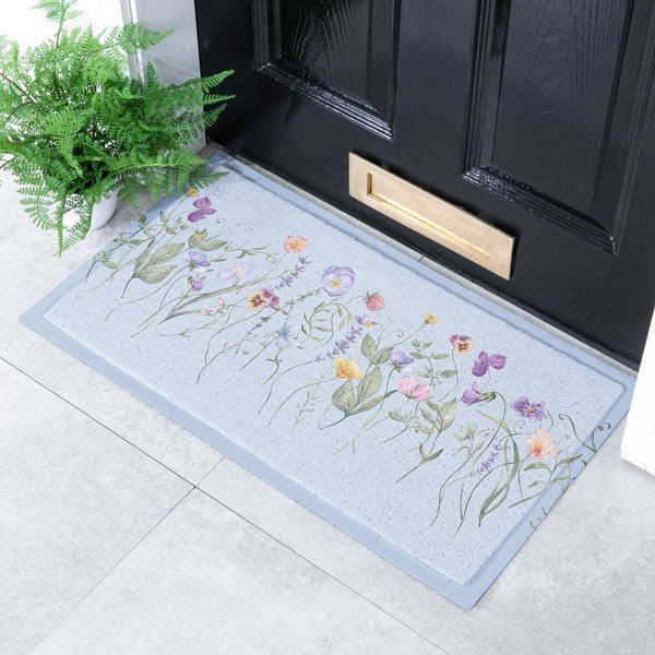 PVC lábtörlő 40x70 cm Blue Wild Flowers – Artsy Doormats-image-2