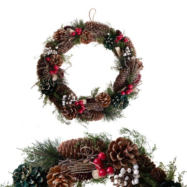 Karácsonyi koszorú ø 36 cm Berry & Pine – Brandani