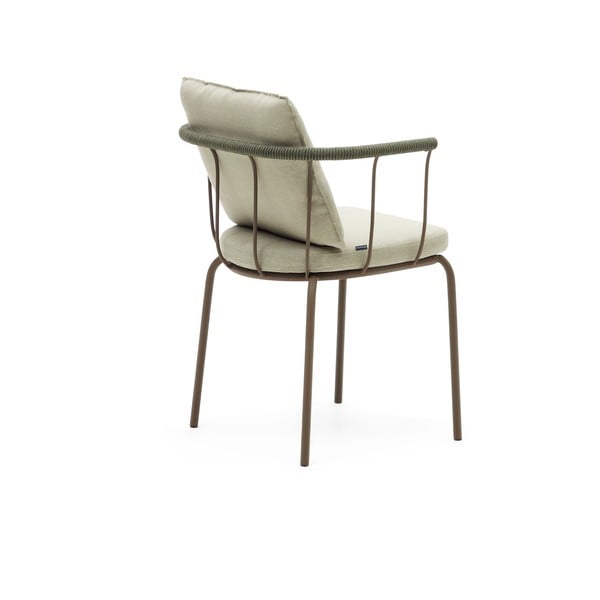 Zöld-bézs fém kerti szék Salguer – Kave Home-image-4