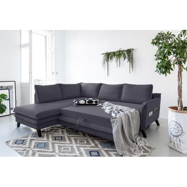 Charming Charlie L antracit kinyitható sarokkanapé, bal oldali - Miuform-image-3