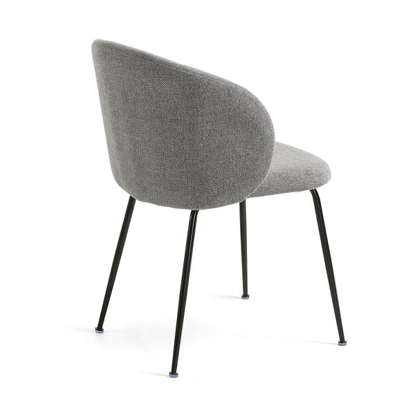 Szürke kárpitozott étkezőfotel Minna – Kave Home-image-4