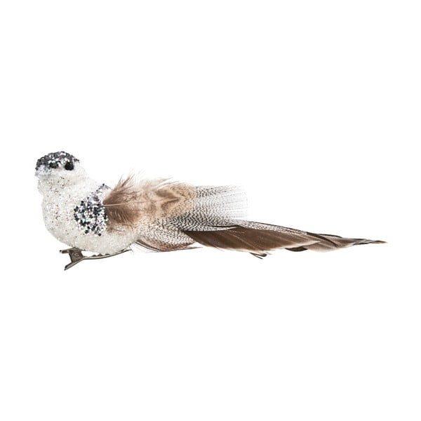 Birdy fénylő ezüst színű, madár formájú karácsonyi dekoráció csipesszel - Butlers