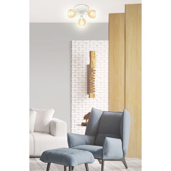 Fehér-natúr színű mennyezeti lámpa ø 10 cm Atarri – Candellux Lighting-image-1