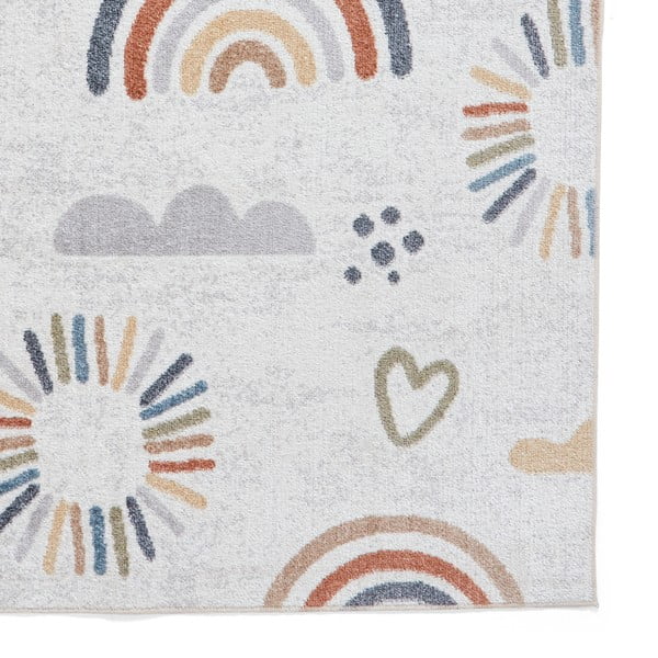 Krémszínű gyerek szőnyeg 80x150 cm Vida Kids Rainbow – Think Rugs-image-3