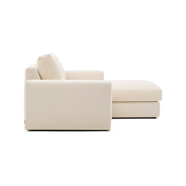 Bézs zsenília sarokkanapé (jobb oldali-heverő résszel) Alea – Kave Home-image-3