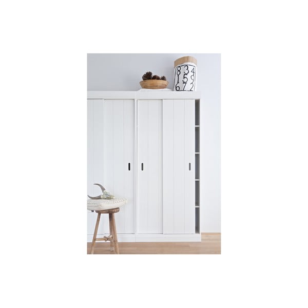 Row fehér fa szekrény tolóajtóval - WOOOD-image-4