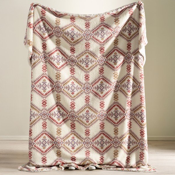 Natúr színű takaró 240x200 cm Navajo Fleece – Catherine Lansfield-image-1