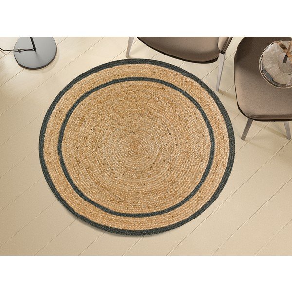 Szürke-natúr színű kerek szőnyeg ø 120 cm Mahon – Universal-image-1