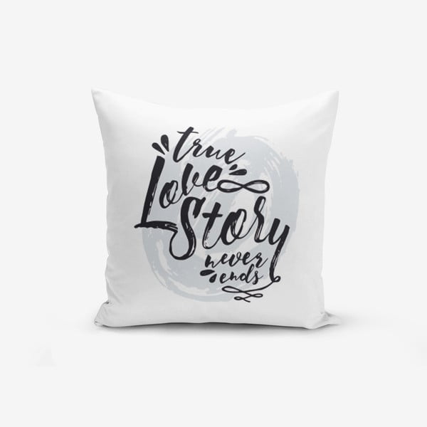 Love Story pamutkeverék párnahuzat, 45 x 45 cm - Minimalist Cushion Covers