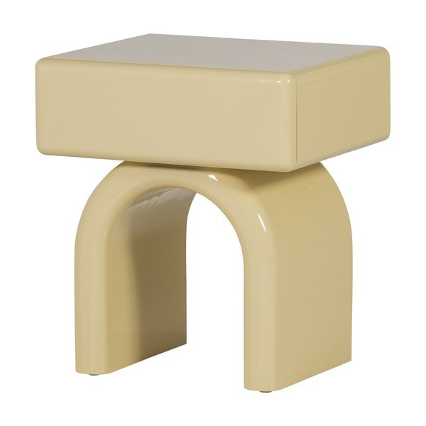 Világossárga fényes éjjeliszekrény Zorel – WOOOD-image-2