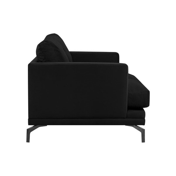 Jupiter fekete kétszemélyes kanapé, fekete lábakkal - Windsor & Co Sofas-image-2