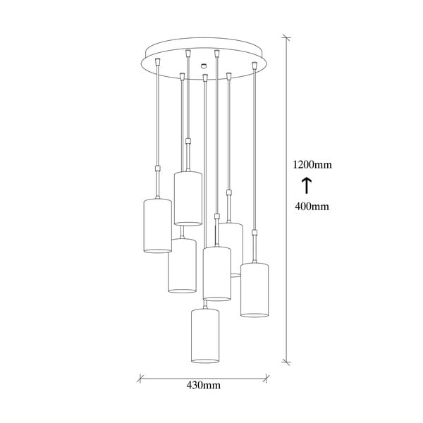 Kem Tube aranyszínű függőlámpa 7 izzóval - Opviq lights-image-3