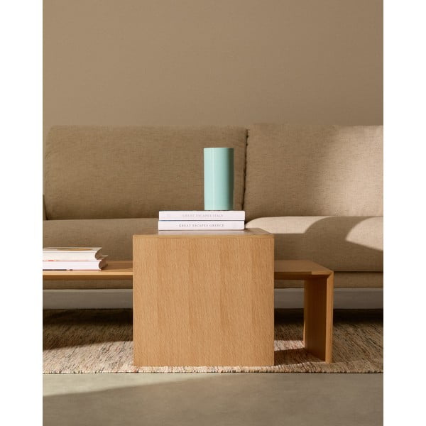 Tárolóasztal tölgyfa dekorral 40x55 cm Litto – Kave Home-image-3