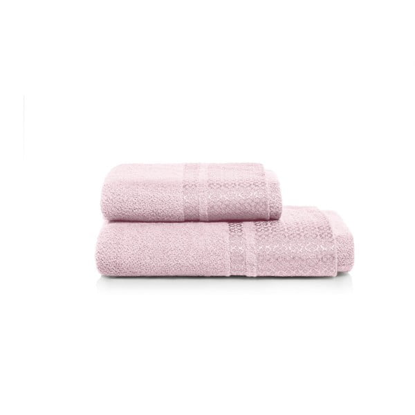 Genoa világos rózsaszín törülköző és fürdőlepedő szett bambusz szálból - Maison Carezza