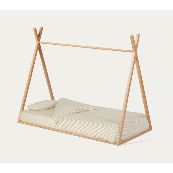 Natúr színű bükkfa házikó alakú gyerekágy ágyráccsal 90x190 cm Maralis – Kave Home-image-4