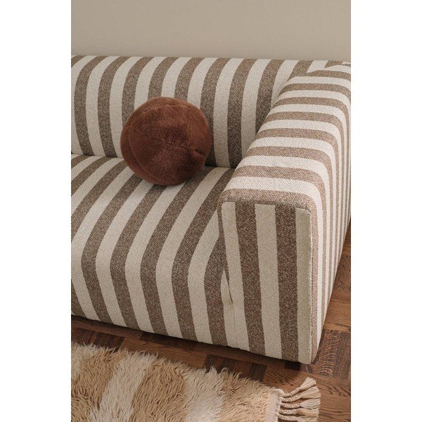 Barna-krémszínű zsenília kanapé 220 cm Lisa – Ellos Home-image-2