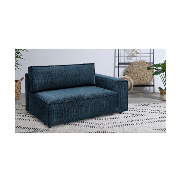 Sötétkék kordbársony kanapé modul (jobb oldali) Nihad modular – Bobochic Paris-image-1