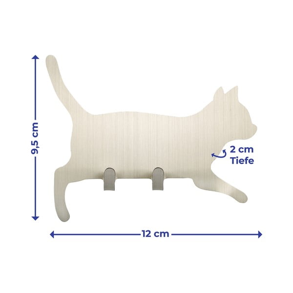 Öntapadós rozsdamentes acél akasztó szett 2 db-os Cat – Maximex-image-2