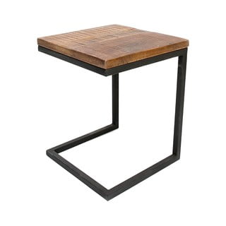 Box fekete tárolóasztal mangófa asztallappal - LABEL51