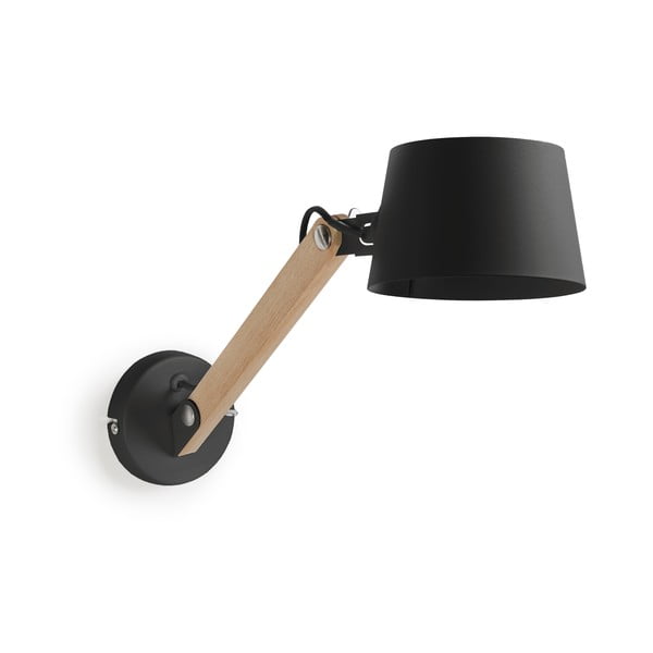 Fekete-natúr színű fali lámpa ø 15 cm Muse – Kave Home