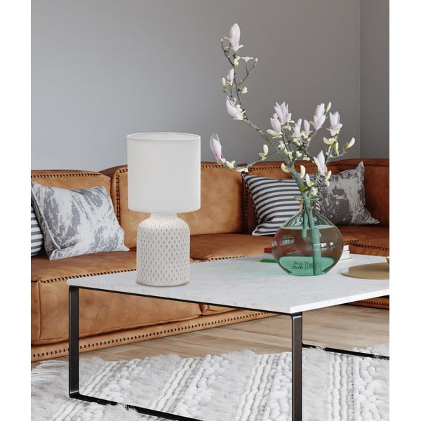 Krémszínű asztali lámpa textil búrával (magasság 32 cm) Iner – Candellux Lighting-image-1