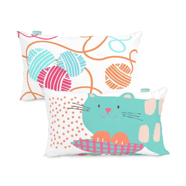 Cat & Mouse kétoldalas pamut párnahuzat, 50 x 30 cm - Moshi Moshi-image-2