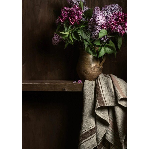 Len szalvéta szett 2 db-os Beige Stripe Vintage – Linen Tales-image-1