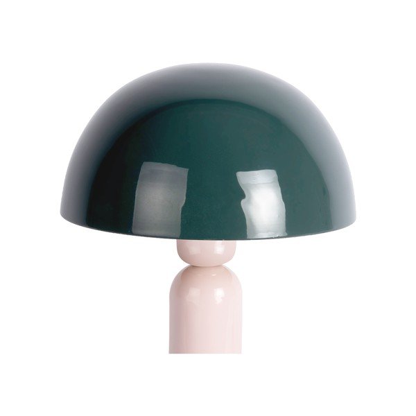 Sötétzöld-világos rózsaszín fém asztali lámpa (magasság 30 cm) Firenze round – Leitmotiv-image-1