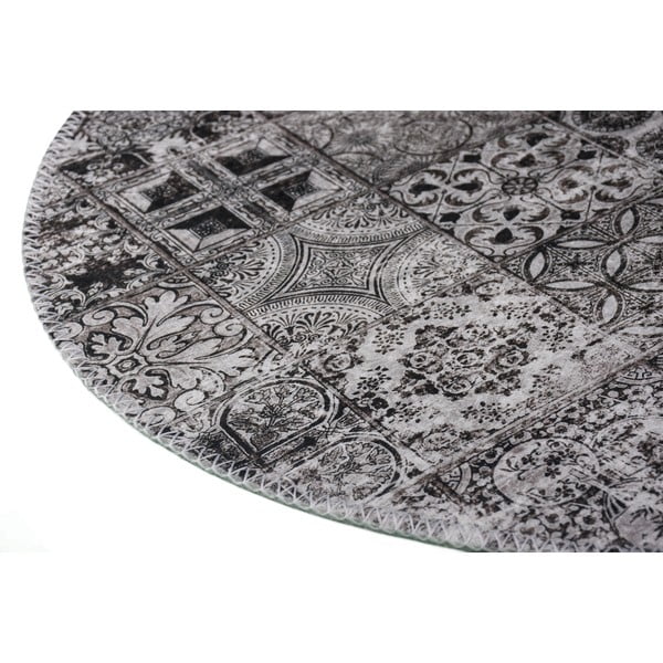 Szürke mosható kerek szőnyeg ø 100 cm – Vitaus-image-2