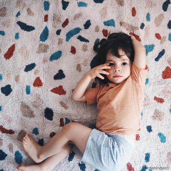 Krémszínű mosható kézi szövésű pamut szőnyeg 140x200 cm Terrazzo Marble – Lorena Canals-image-4