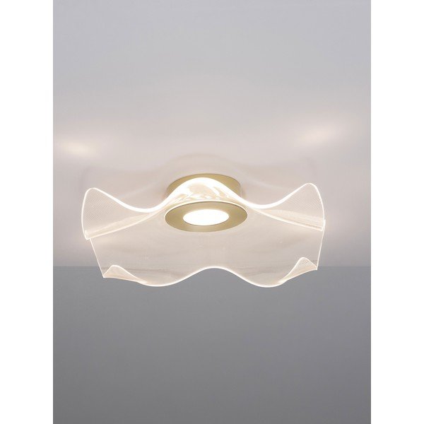 Aranyszínű alumínium LED mennyezeti lámpa akrilüveg búrával 50x50 cm Siderno – Nova Luce-image-1