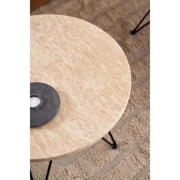 Kerek tárolóasztal márvány dekoros asztallappal ø 55 cm Prunus – Actona-image-2