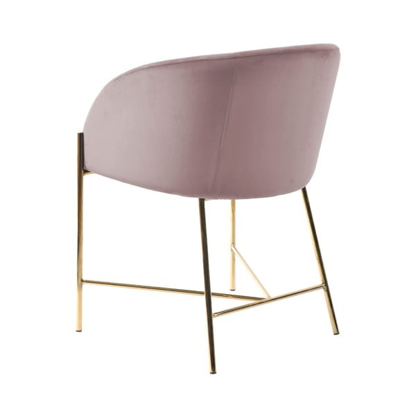 Nelson pasztell rózsaszín szék, aranyszínű lábakkal - Interstil-image-3