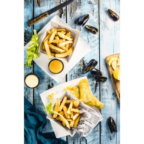 East Meets West fehér porcelán mélytányér, 21,5 x 21,5 cm - Maxwell & Williams-image-3