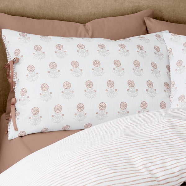 Fehér kétszemélyes ágyneműhuzat 200x200 cm Woodblock Floral – Pineapple Elephant-image-3