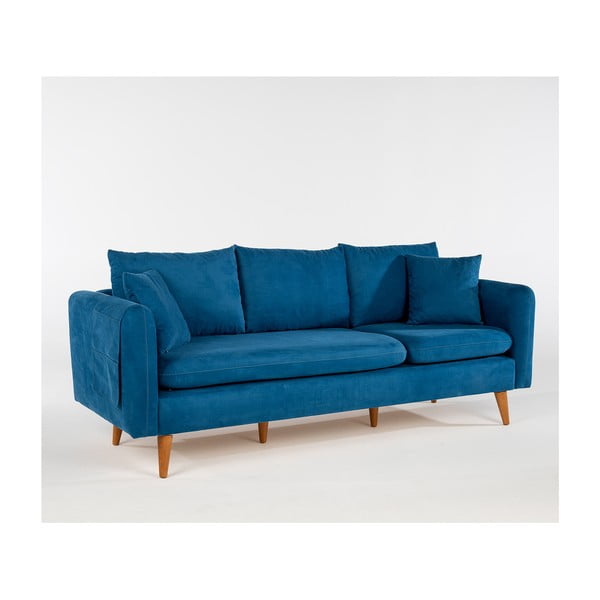 Sötétkék kanapé 215 cm Sofia – Balcab Home-image-2