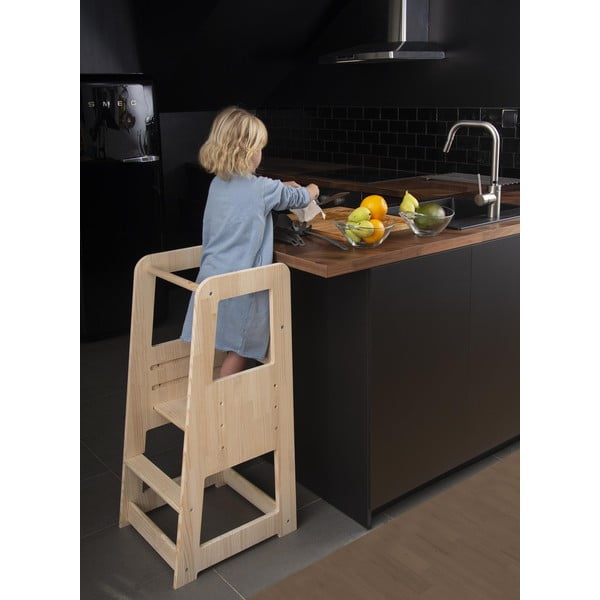 Natúr színű borovi fenyő tanulótorony Montessori – Little Nice Things-image-1