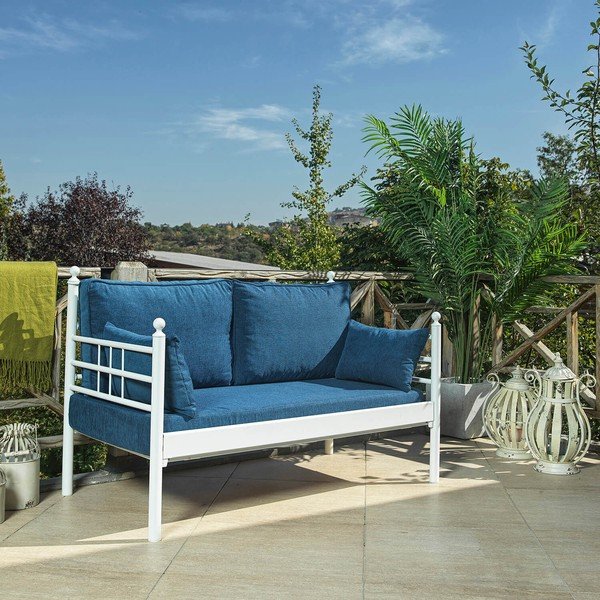 Kék fém kerti kanapé Manyas – Floriane Garden-image-1
