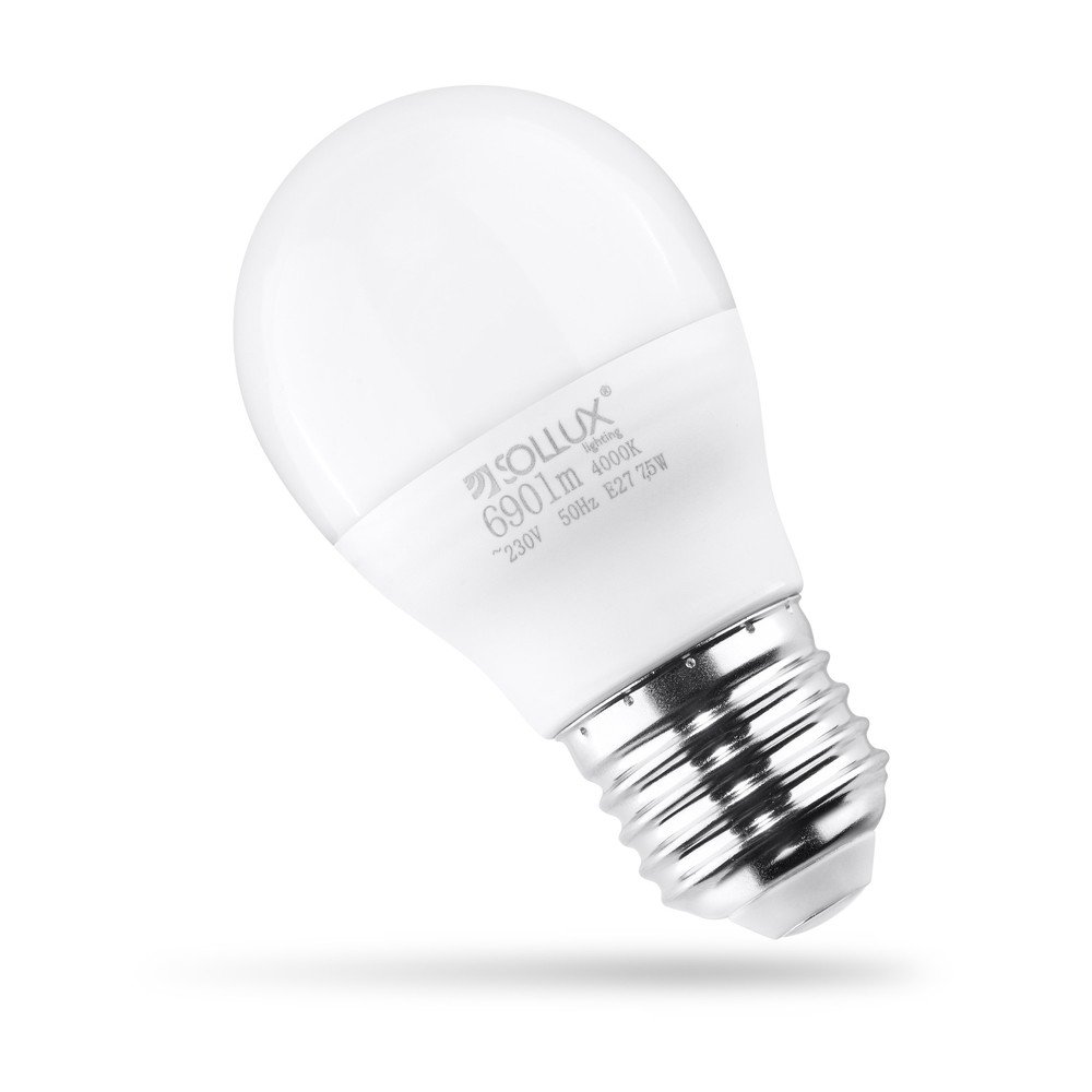 Semleges fehér LED izzó E27, 7,5 W  Sollux