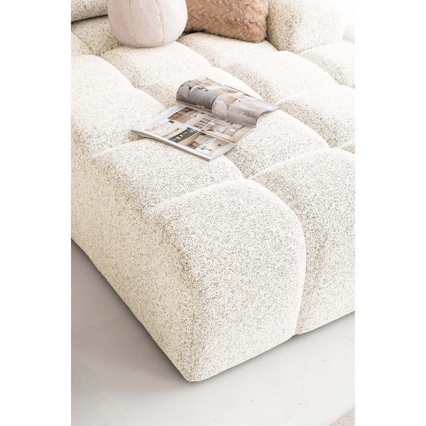 Krémszínű kinyitható tárolóhelyes moduláris sarokkanapé (jobb oldali) Lulu – Miuform-image-4