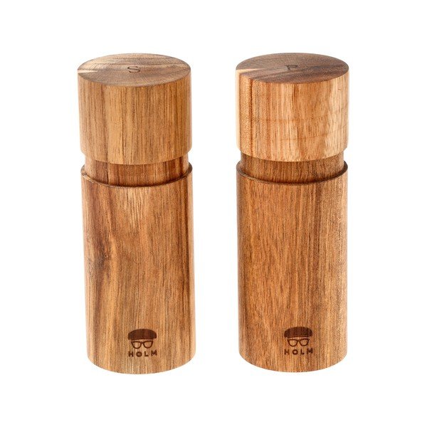 Natúr színű fa só- és borsőrlő szett 2 db-os – Holm