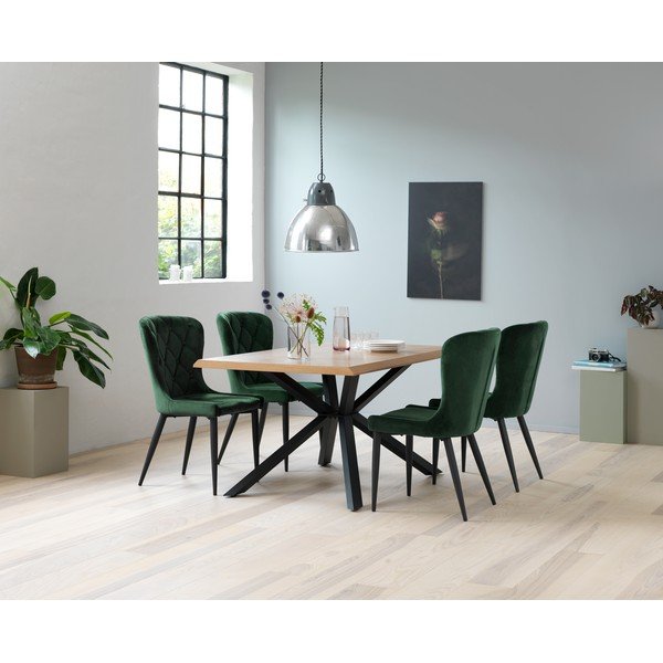 Zöld bársony étkezőszék Granby – Unique Furniture-image-1