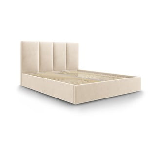 Juniper bézs bársony kétszemélyes ágy, 180 x 200 cm - Mazzini Beds