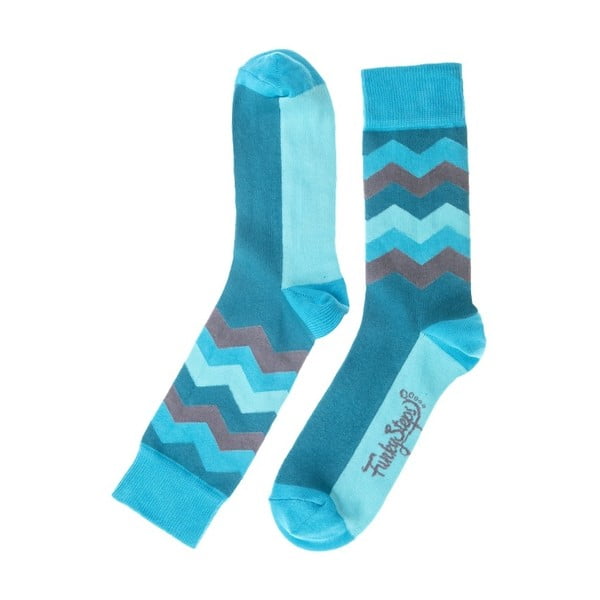 Wave kék zokni, mérete 39 – 45 - Funky Steps