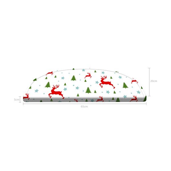 Piros-fehér lépcsőszőnyeg készlet 16 db-os 65 x 20 cm Christmas Deer and Tree - Vitaus-image-4