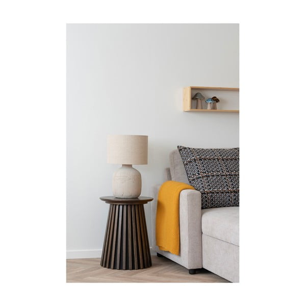 Sárga újrahasznosított pamut kötött takaró 130x170 cm Santos – House Nordic-image-1