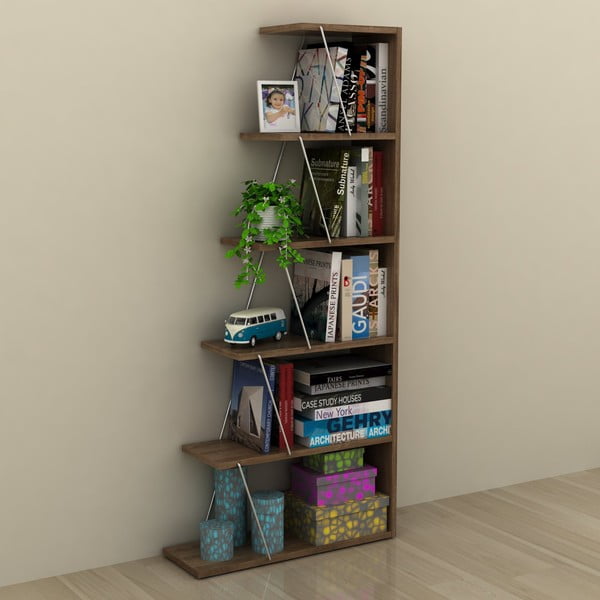 Rafevi Tars Mini diófa mintás könyvespolc-image-1